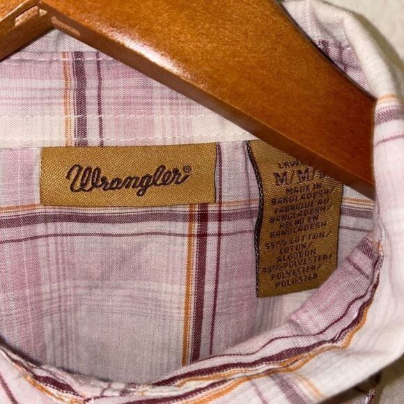 WRANGLER Plaid Pearl Snap Collared button Down Shirt - Picture 7 of 10
